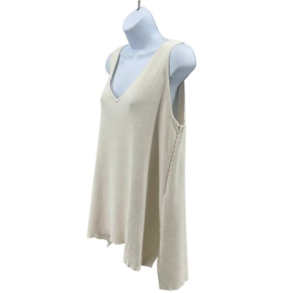 Legoe Heritage Maternity Knit Tank WMNS 1 White V-Neck Ribbed Side Zip Stretchy - Picture 6 of 10